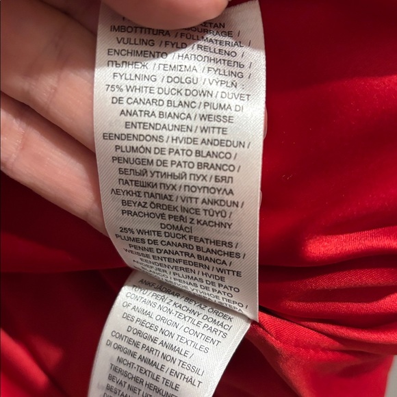 Ralph Lauren Womens Jacket Red L Satin Down Puffer Lipstick Winter - Picture 9 of 10